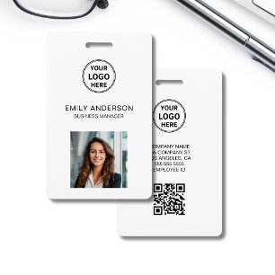 Zakelijk ID-kaart Qr-code Logo Foto Personeel Badge