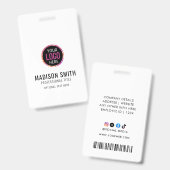 Zakelijk ID-logo | Modern aangepast personeelslogo Badge (Voor- en achterkant)