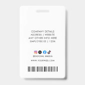 Zakelijk ID-logo | Modern aangepast personeelslogo Badge (Achterkant)