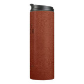Zakelijk ingegraveerd bruin Vegan Leather Thermosbeker (Geroteerd rechts)