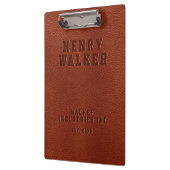 Zakelijk ingegraveerd, gepersonaliseerd leder van  klembord (Links)