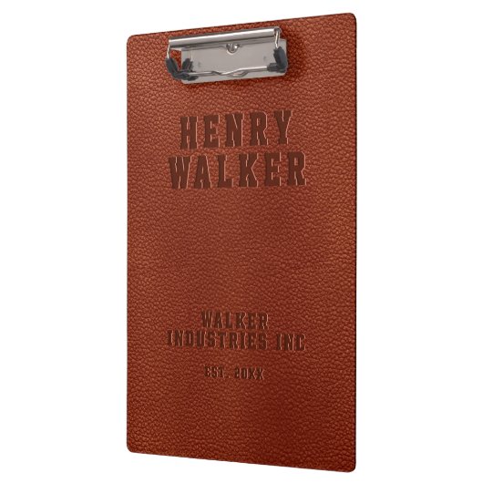 Zakelijk ingegraveerd, gepersonaliseerd leder van  klembord (Links)