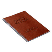 Zakelijk ingegraveerd, gepersonaliseerd leder van  notitieboek (Rechterzijde)