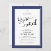 Zakelijk Jaarlijks Feest Elegant Script Kaart (Voorkant)