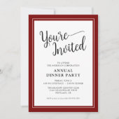 Zakelijk Jaarlijks Feestscript Rood Kaart (Voorkant)