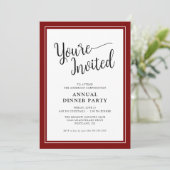 Zakelijk Jaarlijks Feestscript Rood Kaart (Staand voorkant)