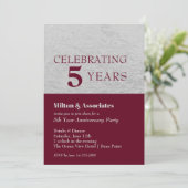 Zakelijk Jubileum Burgundy Silver Kaart (Staand voorkant)