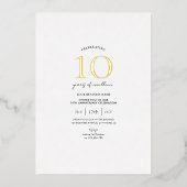 Zakelijk Jubileum Celebration Elegant Chic Folie Uitnodiging (Voorkant)