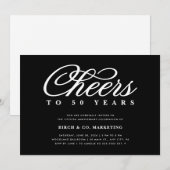 Zakelijk jubileum uitnodiging met Cheers (Voorkant / Achterkant)