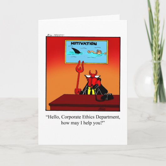 Zakelijk kantoor Humor Blank Wenskaart Kaart (Voorkant)