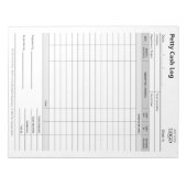 Zakelijk kaslogboek | grootboek voor kleine bedrij notitieblok (Voorkant)