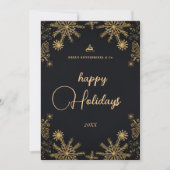 Zakelijk Kerst Modern Business Zwart en Goud Feestdagenkaart (Voorkant)
