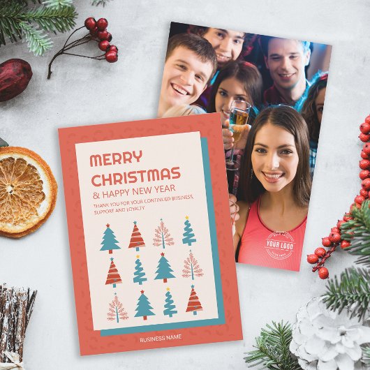 Zakelijk Kerstbedrijf Foto Logo Kerstkaart Kaart