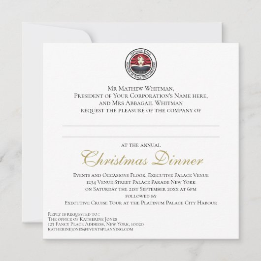 Zakelijk kerstdiner kaart (Voorkant)
