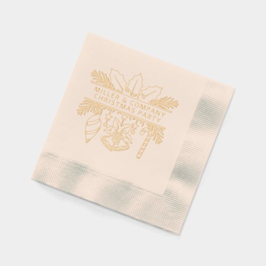 Zakelijk kerstfeest gepersonaliseerd folie servetten (Links)