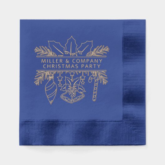 Zakelijk kerstfeest gepersonaliseerd folie servetten (Voorkant)