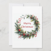 Zakelijk Kerstfeest Krans met Poinsettia I Kaart (Achterkant)