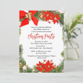 Zakelijk Kerstfeest krans met Poinsettia Kaart (Staand voorkant)