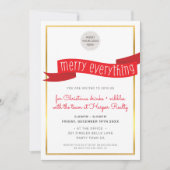 ZAKELIJK KERSTFEEST modern feestelijk rood lint Feestdagenkaart (Voorkant)