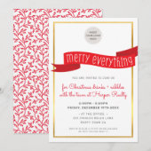 ZAKELIJK KERSTFEEST modern feestelijk rood lint Feestdagenkaart (Voorkant / Achterkant)