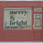 Zakelijk Kerstfeest | Prettig en Stralend Donkergr Raamsticker