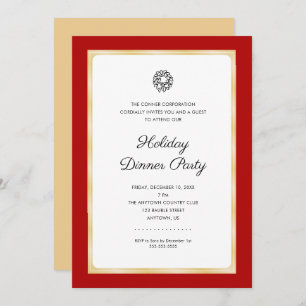 Zakelijk kerstfeest   Rood en Goud Kaart