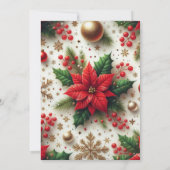 Zakelijk kerstfeest Rood en Goud  Kaart (Achterkant)