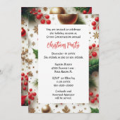 Zakelijk kerstfeest Rood en Goud  Kaart (Voorkant / Achterkant)