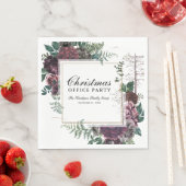 Zakelijk Kerstfeest Rustieke Bourgogne Bloemen Servet (Insitu)