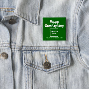 Zakelijk kerstgroet op groen vierkant vierkante button 5,1 cm