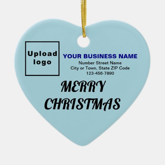 Zakelijk kerstlicht blauw hart keramisch ornament (Voorkant)