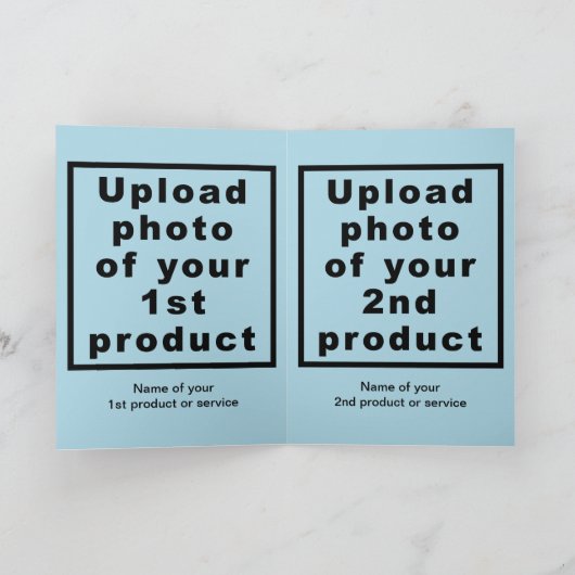 Zakelijk kerstlicht blauw vouwbaar Wenskaart Kaart (Binnen)