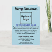 Zakelijk kerstlicht blauw vouwbaar Wenskaart Kaart (Voorkant)