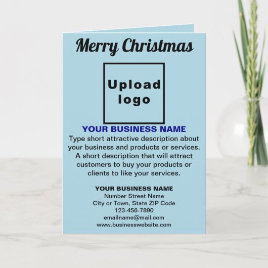 Zakelijk kerstlicht blauw vouwbaar Wenskaart Kaart (Voorkant)