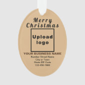 Zakelijk kerstlicht bruin ovaal acryl ornament (voorkant)