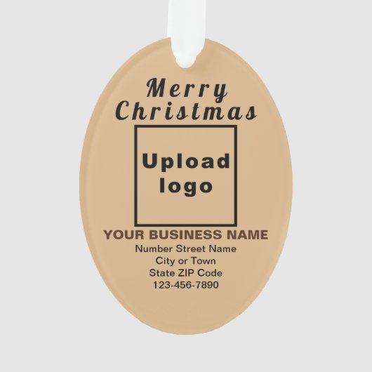 Zakelijk kerstlicht bruin ovaal acryl ornament (achterkant)