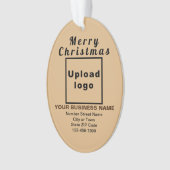 Zakelijk kerstlicht bruin ovaal acryl ornament (voorkant)