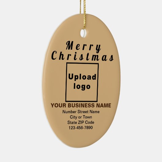 Zakelijk kerstlicht bruin ovaal keramisch ornament (Rechts)