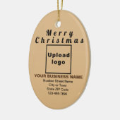 Zakelijk kerstlicht bruin ovaal keramisch ornament (Links)