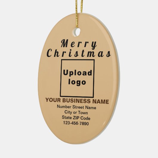 Zakelijk kerstlicht bruin ovaal keramisch ornament (Links)