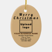 Zakelijk kerstlicht bruin ovaal keramisch ornament (Voorkant)