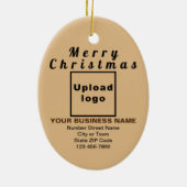 Zakelijk kerstlicht bruin ovaal keramisch ornament (Achterkant)