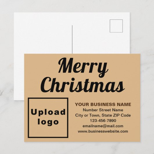 Zakelijk kerstlicht bruine feestdag Briefkaart (Voorkant / Achterkant)