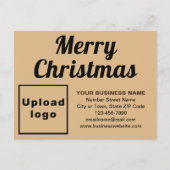 Zakelijk kerstlicht bruine feestdag Briefkaart (Voorkant)