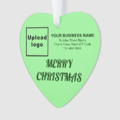 Zakelijk kerstlicht groen hart acryl ornament (voorkant)