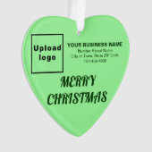 Zakelijk kerstlicht groen hart acryl ornament (voorkant)