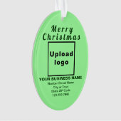 Zakelijk kerstlicht groen ovaal acryl ornament (voorkant)