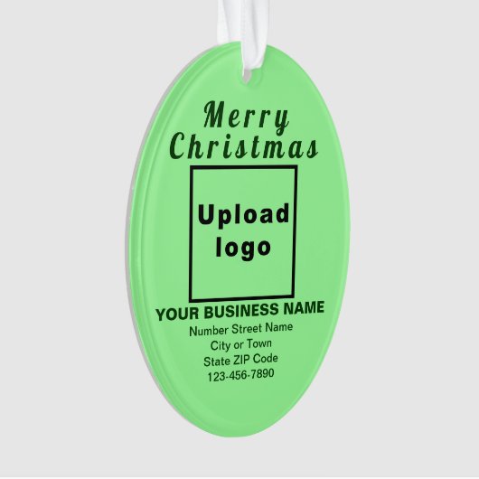 Zakelijk kerstlicht groen ovaal acryl ornament (voorkant)