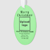 Zakelijk kerstlicht groen ovaal acryl ornament (voorkant)