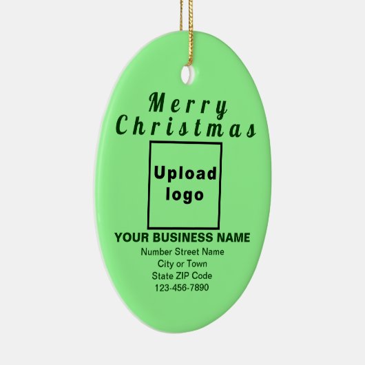 Zakelijk kerstlicht groen ovaal keramisch ornament (Rechts)